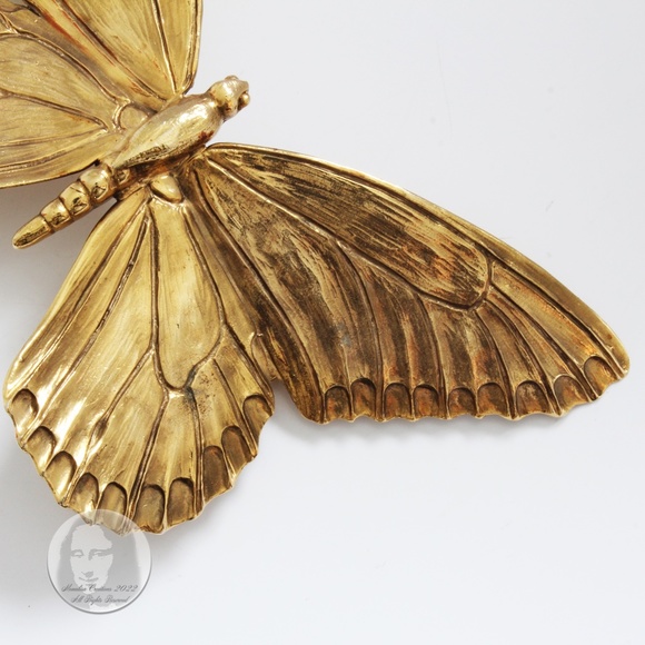 Christopher Ross Butterfly Belt Buckle Massive 8in L with Snakeskin Strap 1980s - Picture 10 of 16